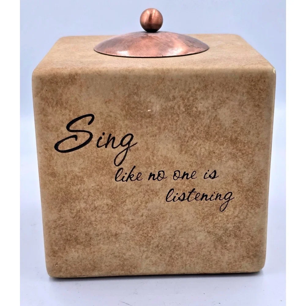 Comfort Candle Tealight Holder Live Love Dance Sing Stone Look Pavilion Gift Co.
